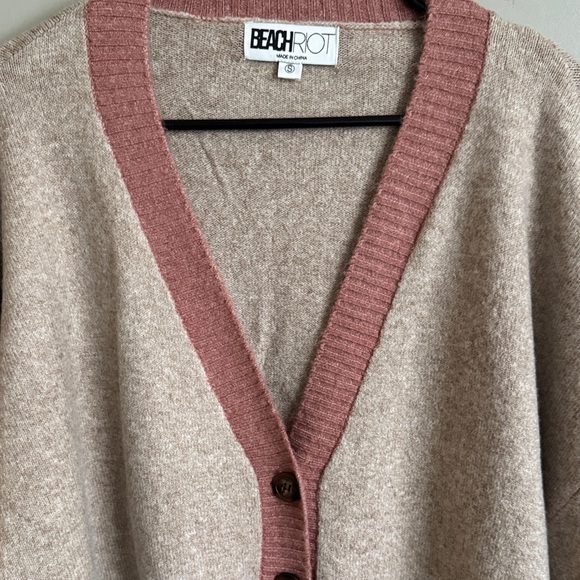 NWT Beach Riot Judith Sweater in Beige and Pink - Picture 6 of 6